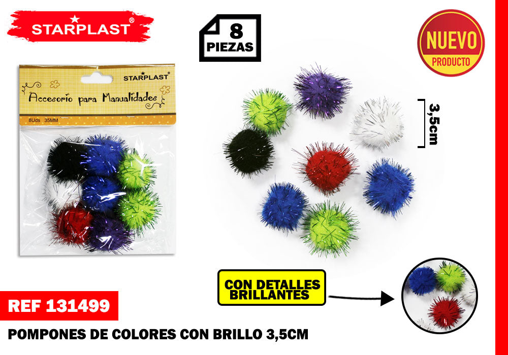 Pompons Coloridos 35Mm 8U