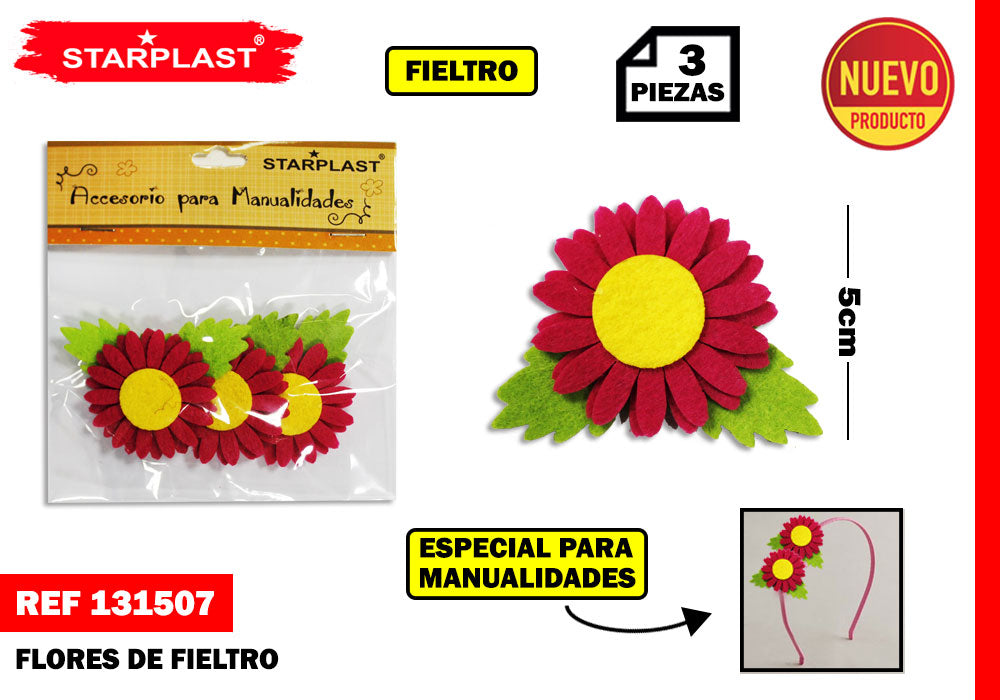 Figura Fieltro Flores 3U