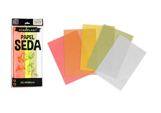 Papel Seda 508X660Mm 10U Colores Cálidos Surtidos