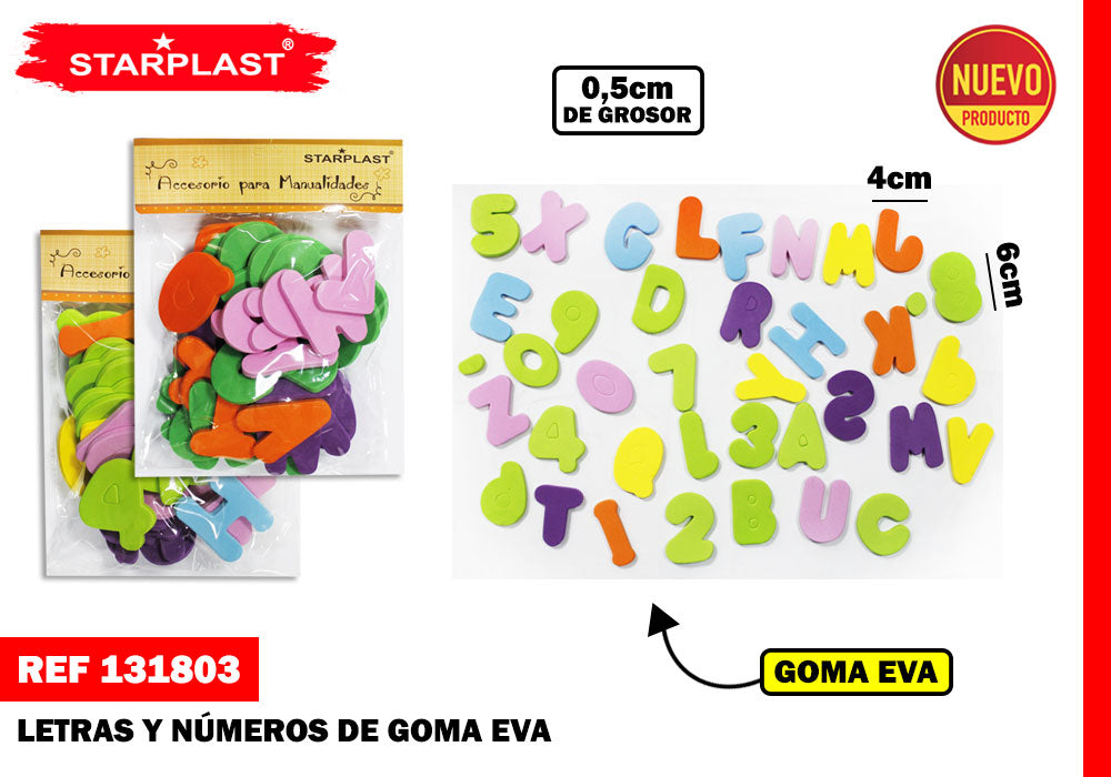 Letras e números de borracha Eva 131806