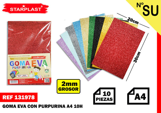 Eva Purpurina Nsu A4 10H 2Mm Surtida