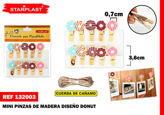 Mini Pinza Madera 10Pcs