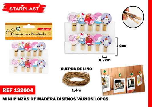 Pinza Madera 10Pcs