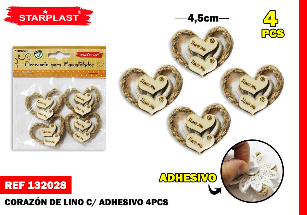 Corazon De Lino Adh.4Pcs