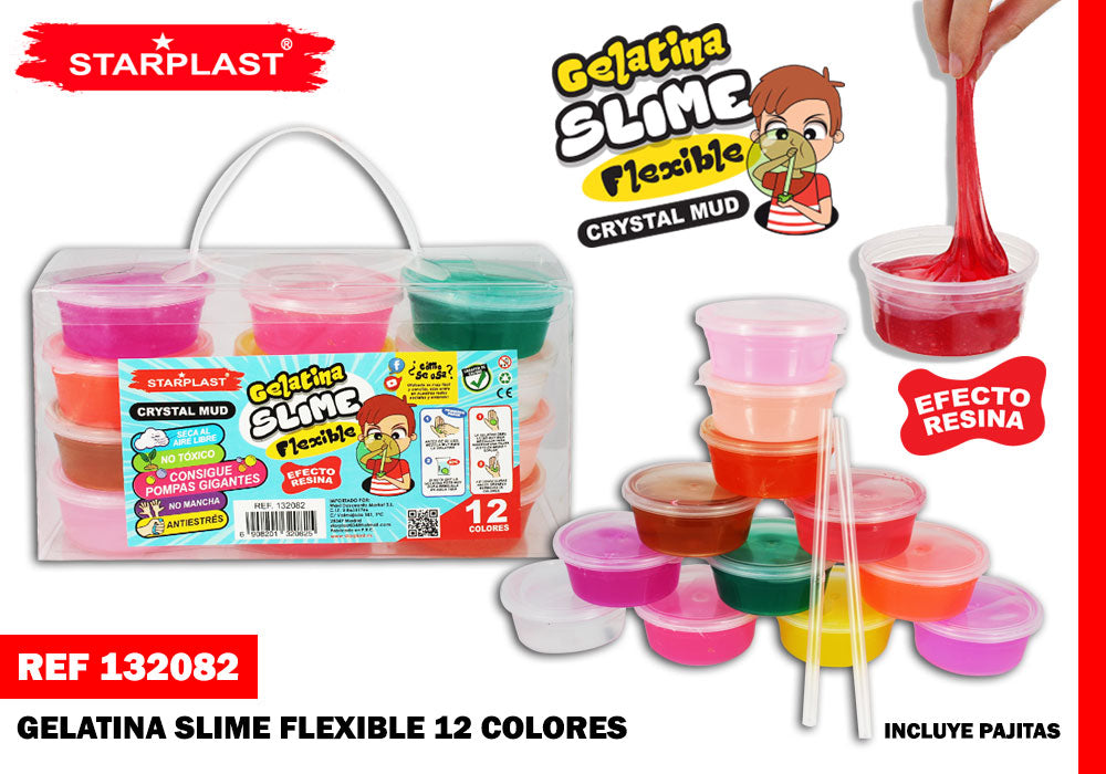 Gelatina Slime Flex.12 Colores