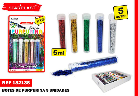 Purpurina En Polvo 5Gx5Pcs