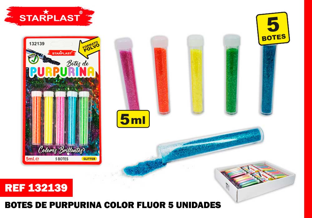 Purpurina En Polvo 5Gx5Pcs