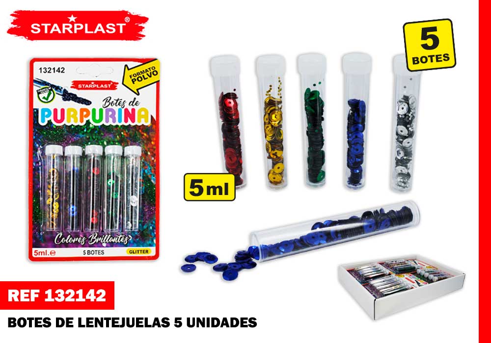 Pó de lantejoulas 5Gx5Pcs