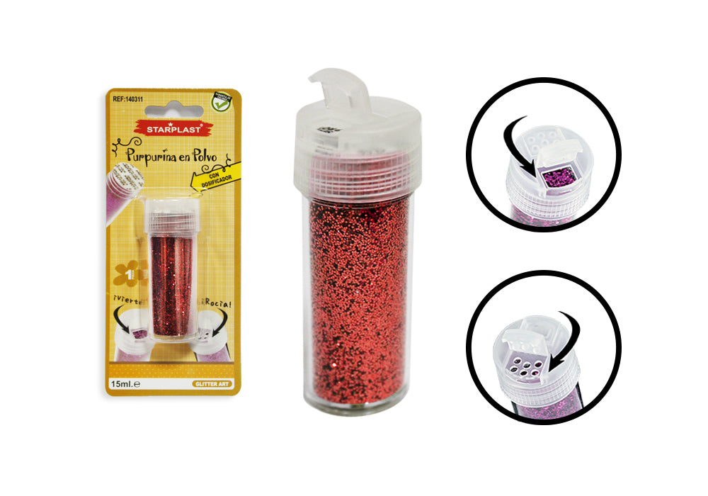 Pote de Pó Glitter 15Ml Vermelho