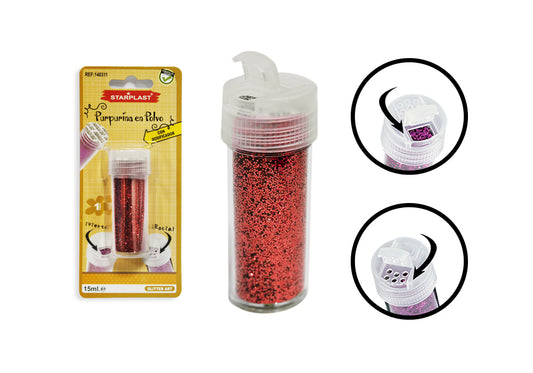 Pote de Pó Glitter 15Ml Vermelho