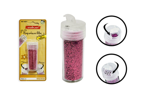 Pote de Pó Glitter 15Ml Rosa