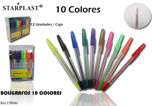 10 Boligrafos Colores