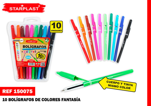 10 canetas coloridas fantasia