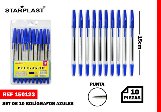 10 Boligrafos Tinta Azul
