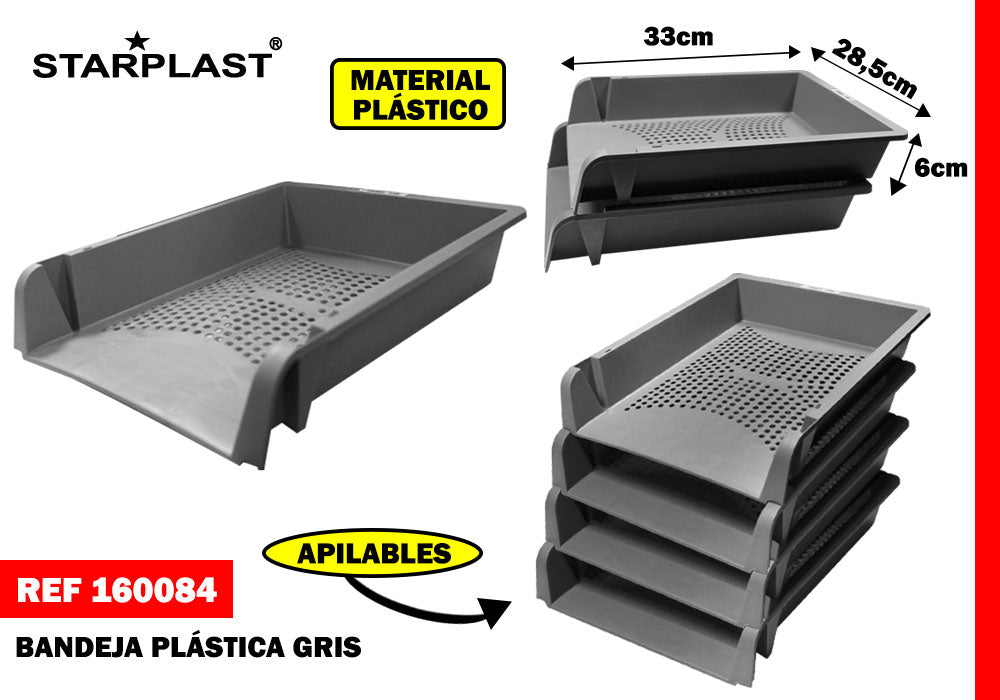 Bandeja Plástica Cinza