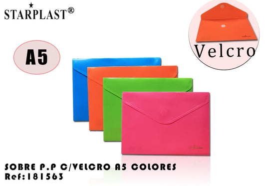 Envelope com botão de velcro A5