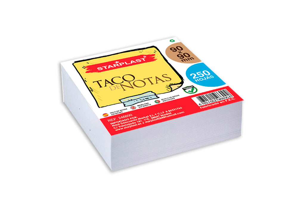 Bloco de Notas 90X90Mm 250H Branco