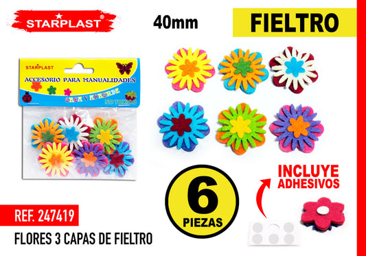 Flor Fieltro 2 Capas