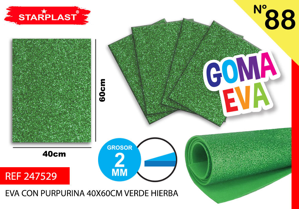 Eva Purpurina 40X60Cm N88 Verde Hierba