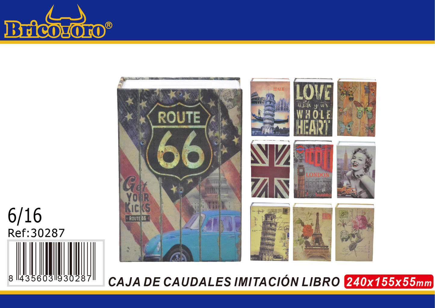 Caja De Caudales Imitación Libro 240*155*55Mm