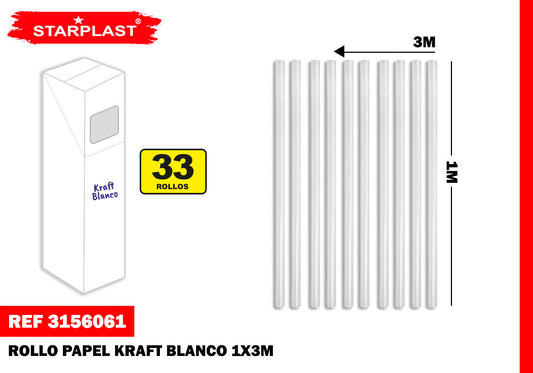 Eu-Roll Kraft Branco 1X3M