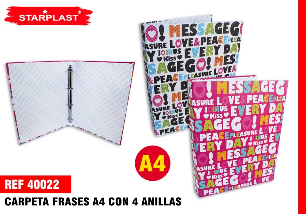 Eu-Carpeta A4 Con 4 Anillas