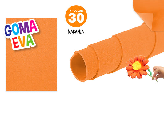 Borracha Eva 40X60Cm 2Mm N30 Laranja 10U