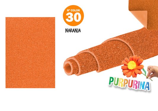 Goma Eva Purpurina 40X60Cm 2Mm N30 Naranja