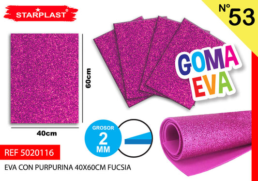 Eu-Eva Purpurina 40X60Cm N53 Fucsia