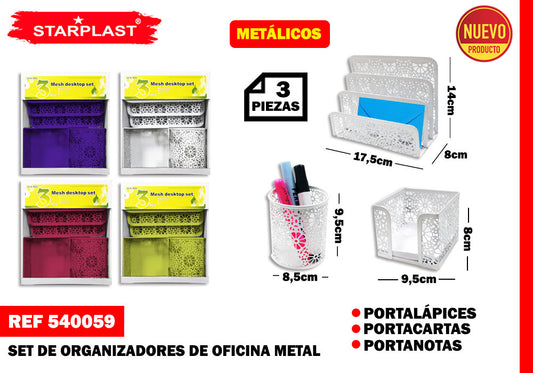 Set De Oficina Metal 3Pcs