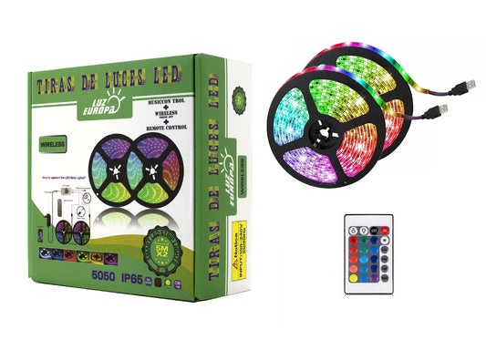 Fita Led Multicolor 2 Rolos de 5m Com Controle Remoto