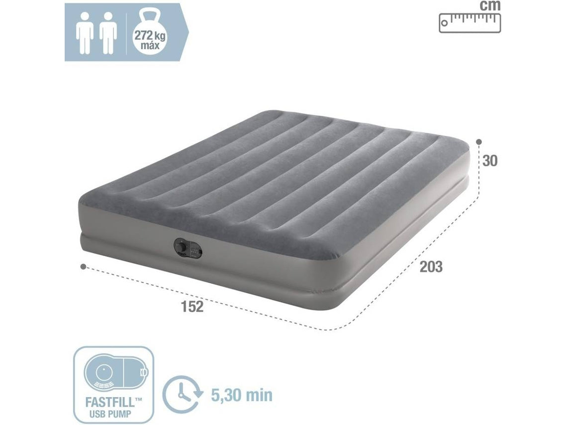 Colchão inflável INTEX Double Dura Beam Prestige (152x203x30 cm)