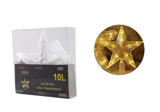 Baterias de luz LED estrela 2AA 10L