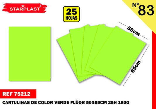 Eu-Cartulina 50X65Cm N83 Verde Fluor Ms7145