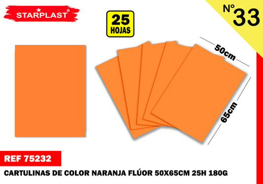 Eu-Cartulina 50X65Cm N33 Naranja Fluor Ms7114