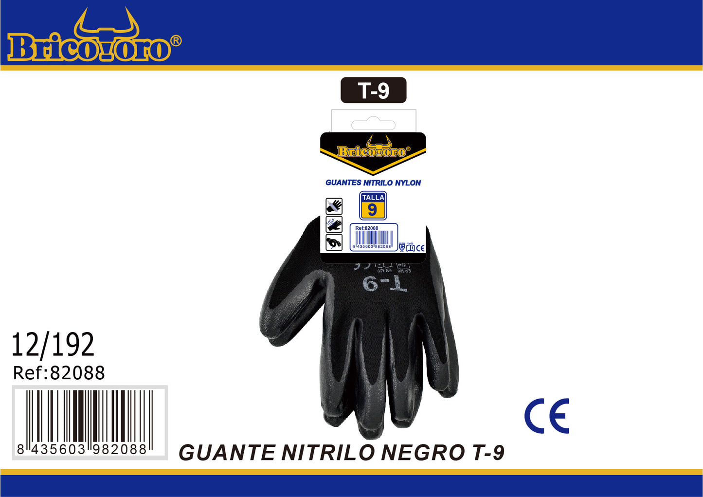 Guante Nitrilo Negro T.9