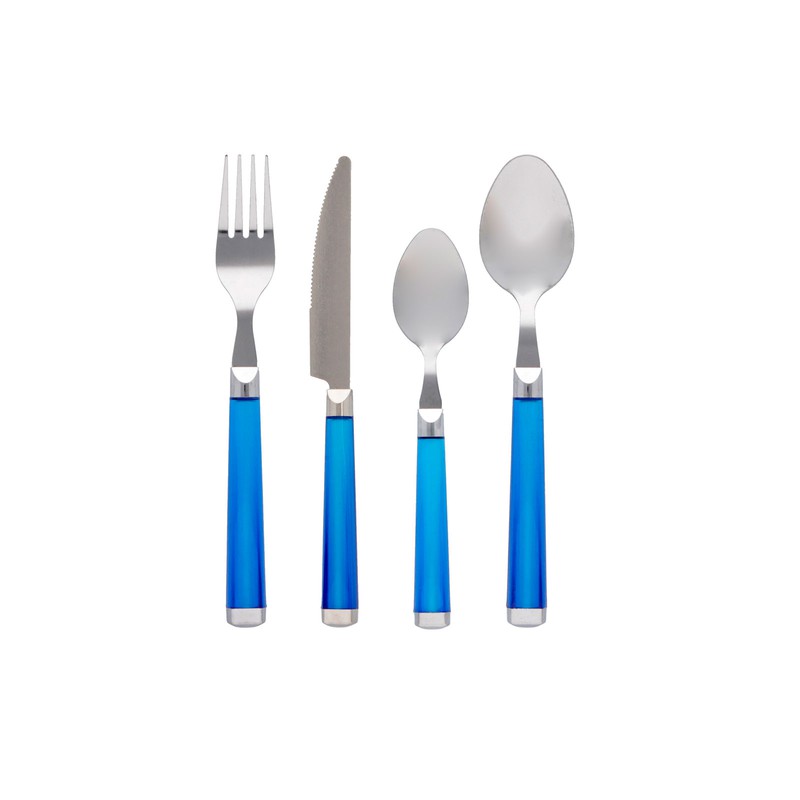 Set 24 Cubiertos Mango Azul Stylo Quid