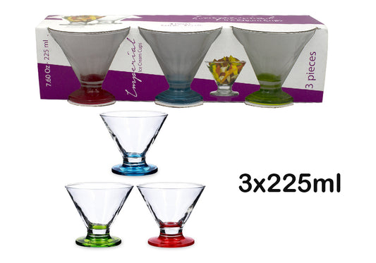 Set 3 copas cristal para frutas 225ml