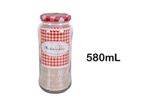 Tarro cristal 580mL con tapa