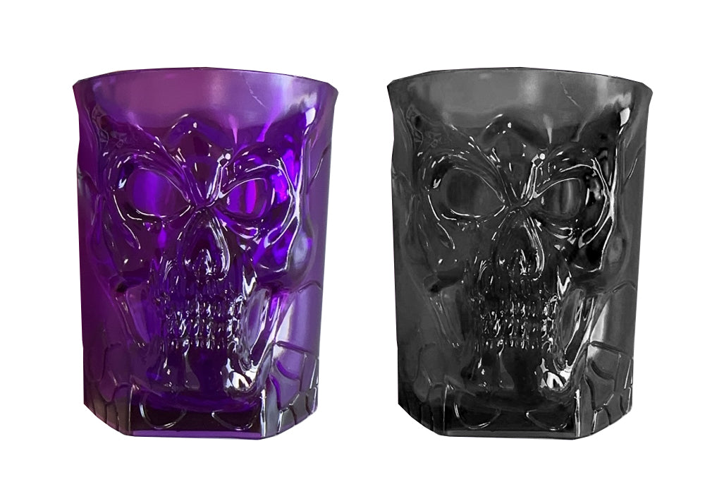 Vaso Chupito Calavera Morado o Negro 5.5 Cms