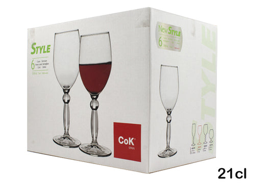 Set 6 copas de vino cristal 21cl