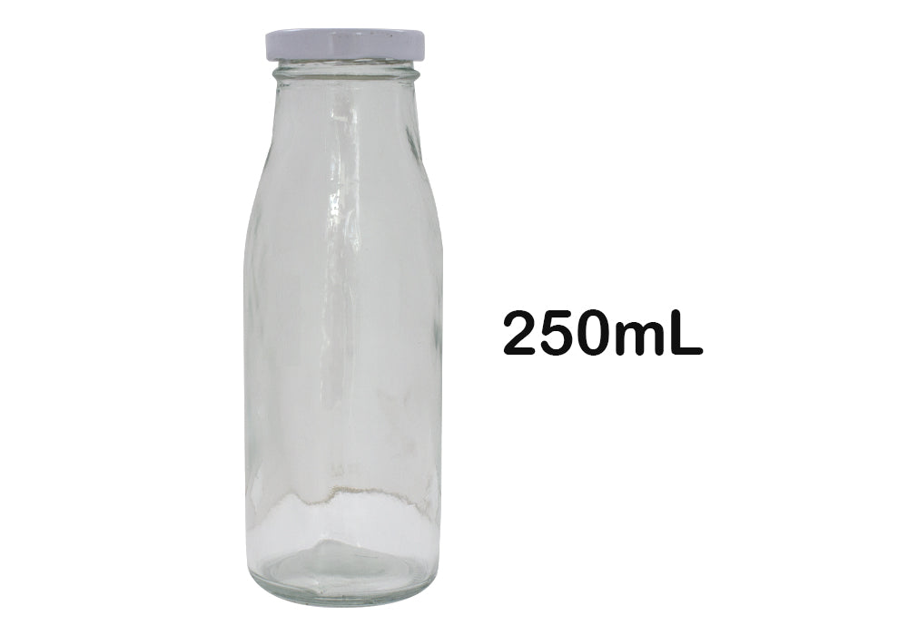 Botella cristal 250mL con tapa