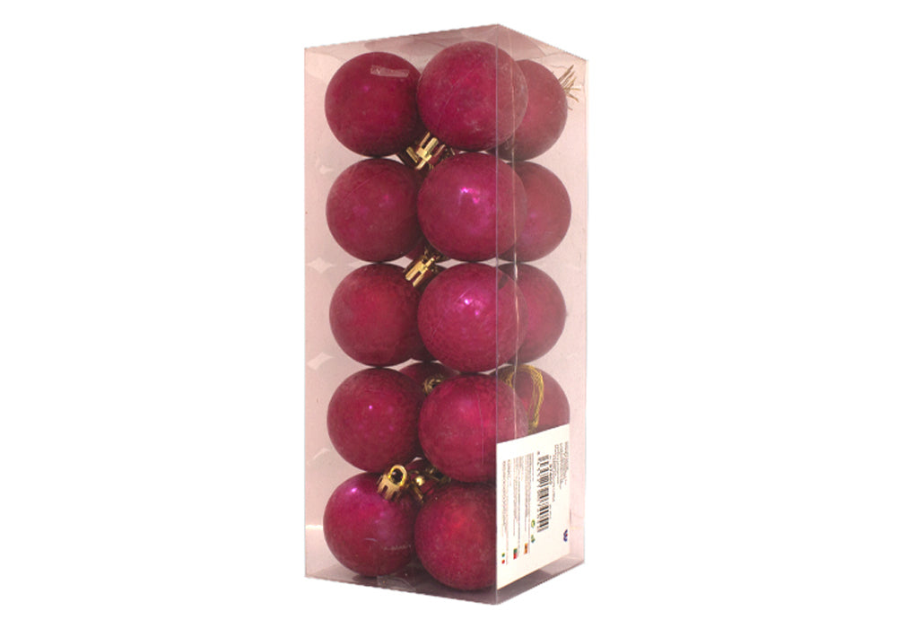 20 Bolas Fucsia mate con patrón decoración árbol navidad