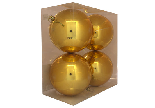 4 Bolas 12CM Doradas brillo decoración árbol navidad