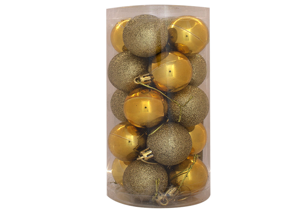 20 Bolas Dorado mate con patrón y brillo decoración árbol navidad