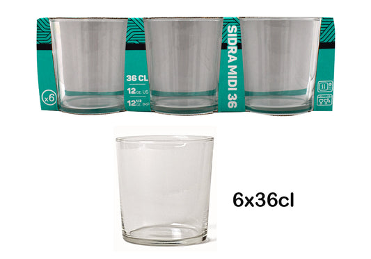 Set 6 vasos cristal sidra 36cl