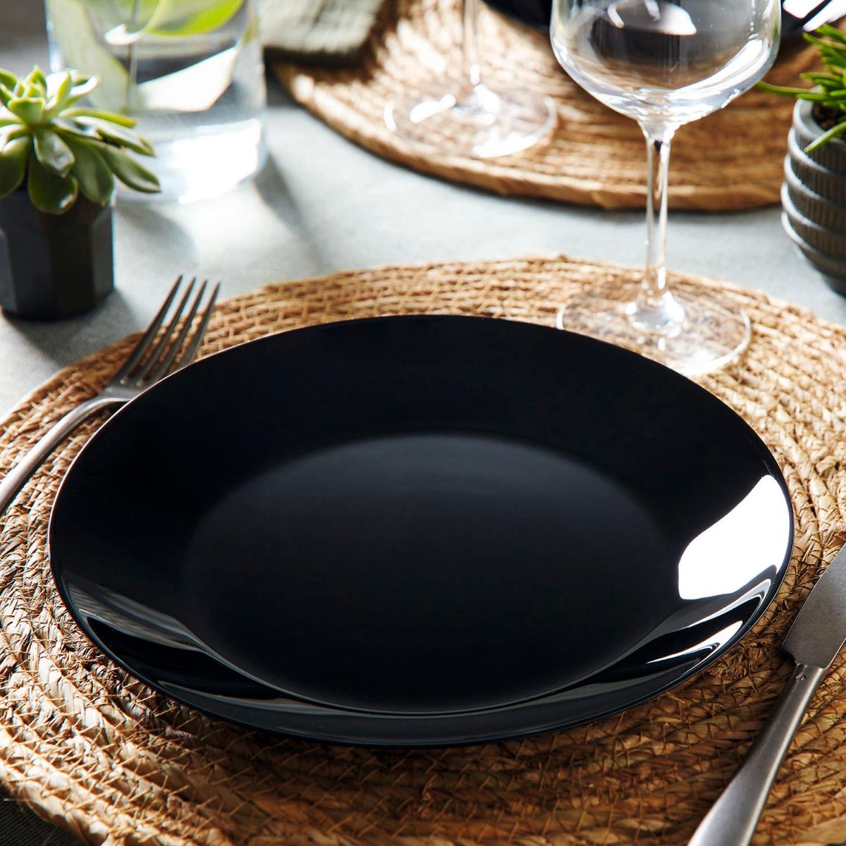 Plato llano Negro 25cm Dinner plate Zelie ARCOPAL