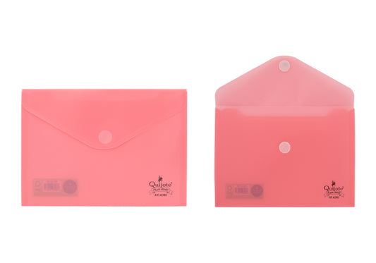 Envelope Plástico 25X18Cm Fecho Velcro® Rosa