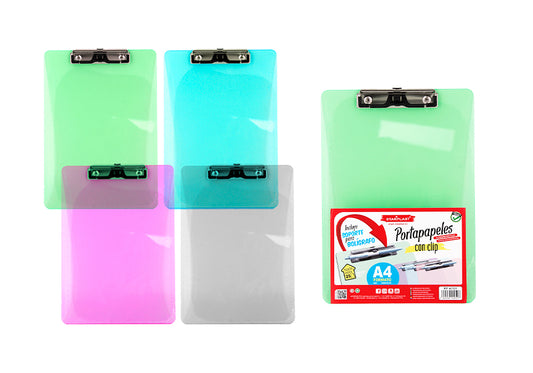 Portapapeles Con Clip A4 Color Transparente