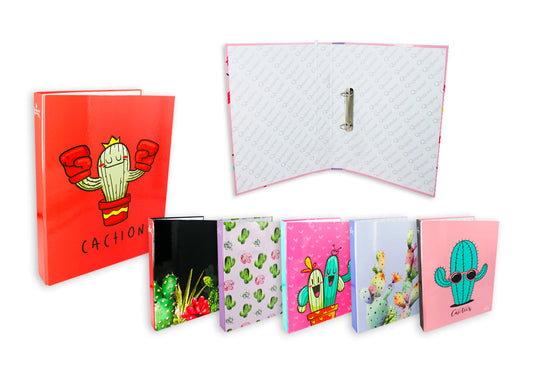 Carpeta 2 Anillas Diseño Cactus